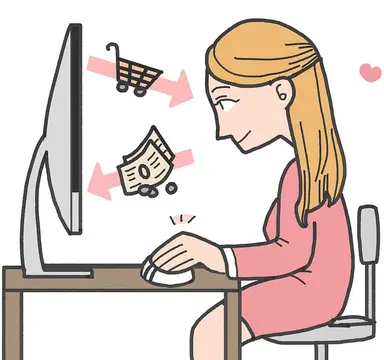 femme faisant son shopping en ligne