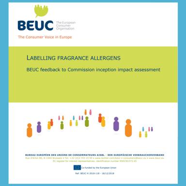 Postion du BEUC sur l'étiquetage des allergènes de parfumerie