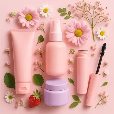Cosmétiques pour jeunes filles en fleurs
