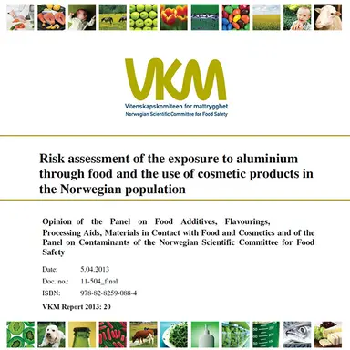 Evaluation du risque de l'exposition à l'aluminium par le VKM