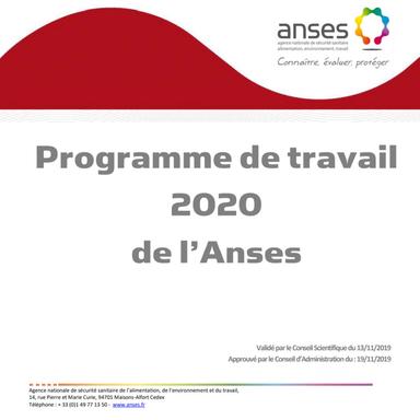 Le programme de l'ANSES pour 2020