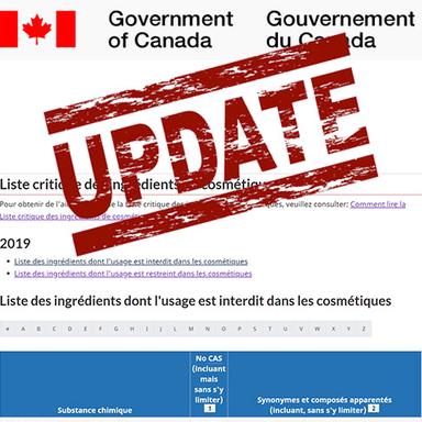 Canada : modification de la Liste critique des ingrédients cosmétiques