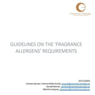 Règlement "Allergènes" : un guide de Cosmetics Europe