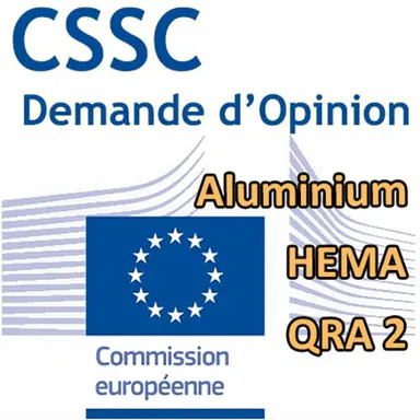 Aluminium, HEMA, QRA 2 : trois demandes d'Opinion au CSSC