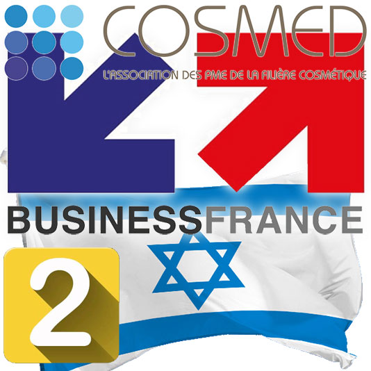 Business France Logo, Cosmed Logo, Israeli flag