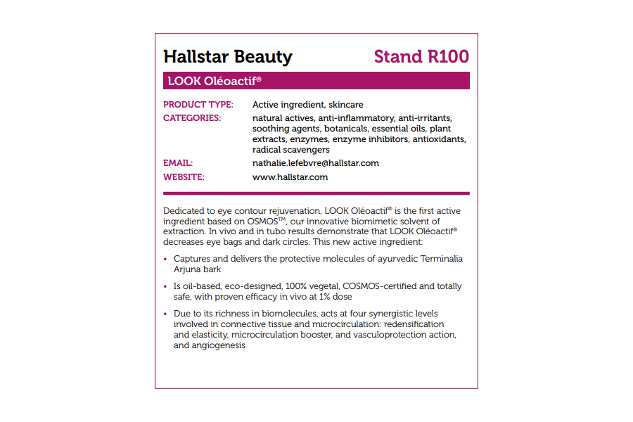 Active ingredients - Silver : Look Oleactif - Hallstar