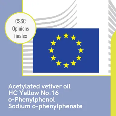 Acetylated vetiver oil, HC Yellow 16,  o-Phenylphenol : Opinions finales du CSSC