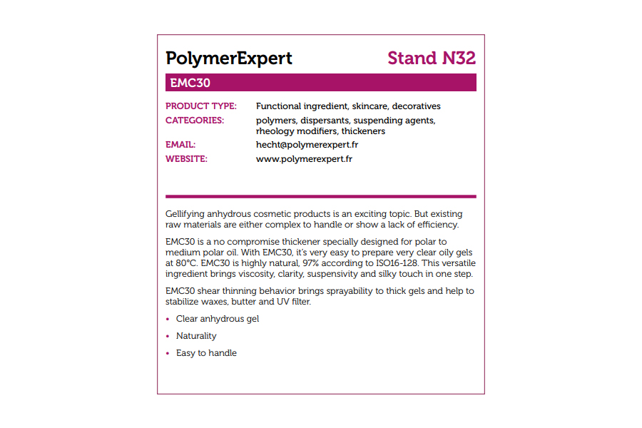Functional ingredients - Bronze : EMC30 - PolymerExpert
