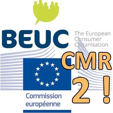 Drapeau Commission européenne et Logo du BEUC