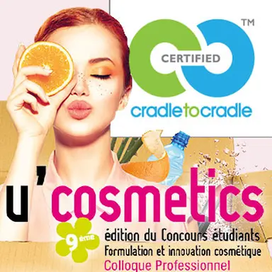 Affiche U'Cosmetics et logo Cradle to Cradle