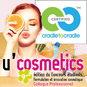 Affiche U'Cosmetics et logo Cradle to Cradle