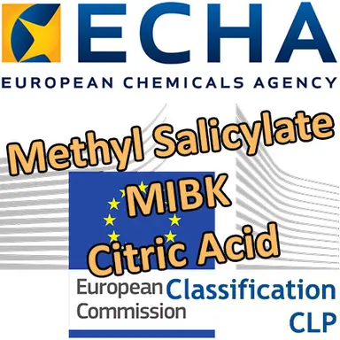 Methyl salicylate, MIBK, Citric acid... : Opinions du RAC sur une classification harmonisée