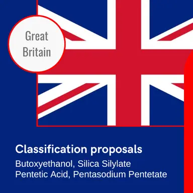 Grande-Bretagne : consultation sur 3 propositions de classification CLH