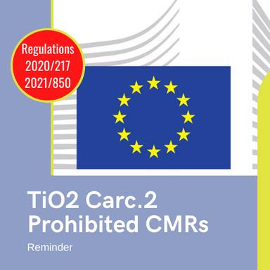 Rappel : entrée en application de la classification Carc.2 (inhalation) pour le TiO2