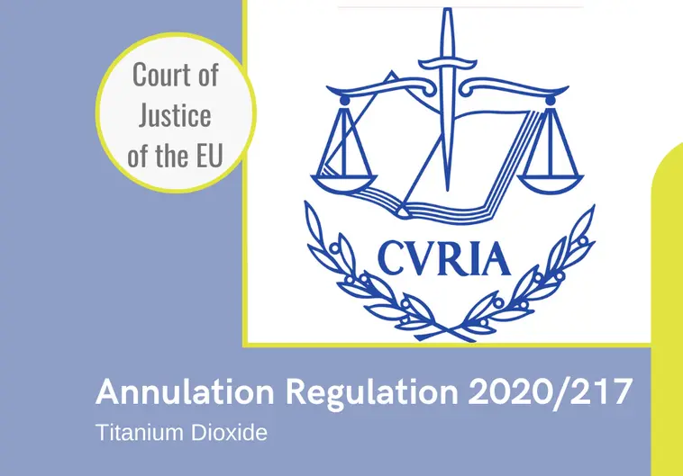 CJEU: the Général Court annuls the classification of TiO2 as CMR - News