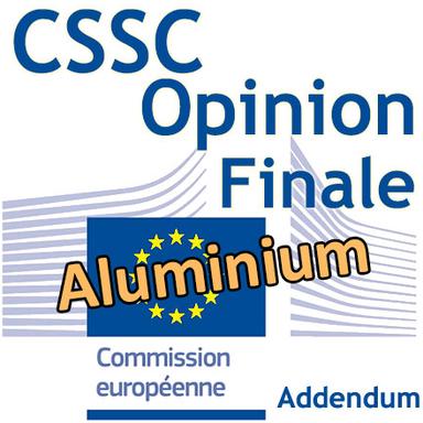 Addendum à l'Opinion du CSSC sur l'aluminium : version finale
