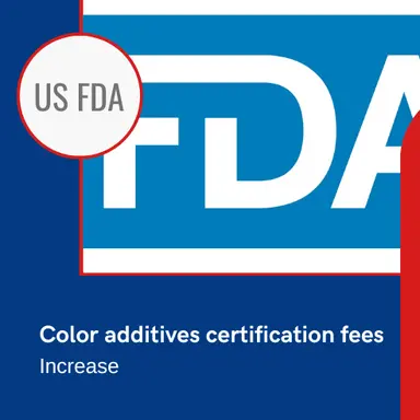 La US FDA augmente les tarifs de certification des colorants