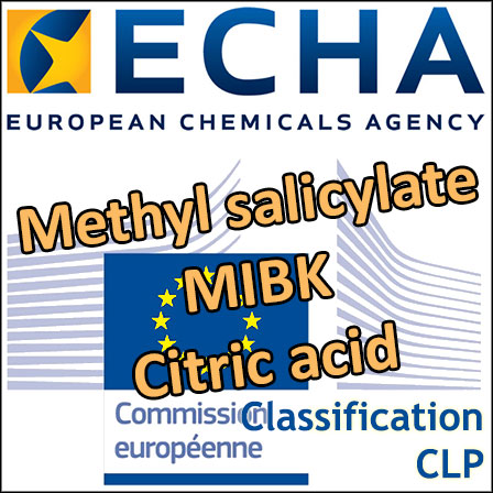 Methyl salicylate, MIBK, Citric acid… : Opinions du RAC sur une classification harmonisée