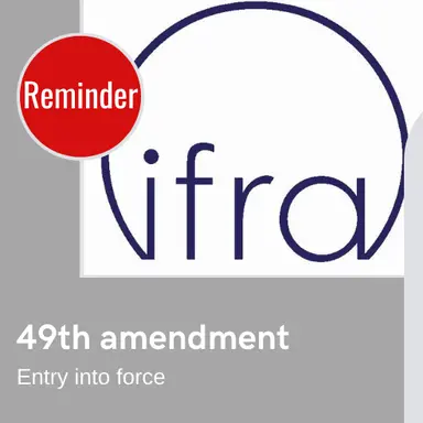 Rappel : Entrée en application totale de l'IFRA 49