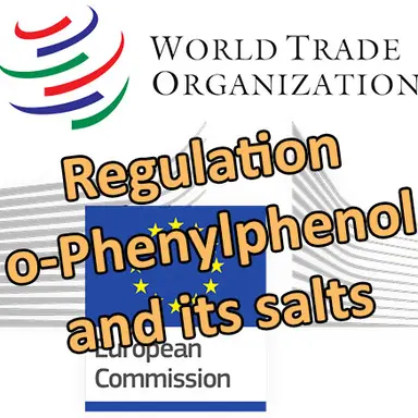 Drapeau Commission européenne et Logo de l'OMC