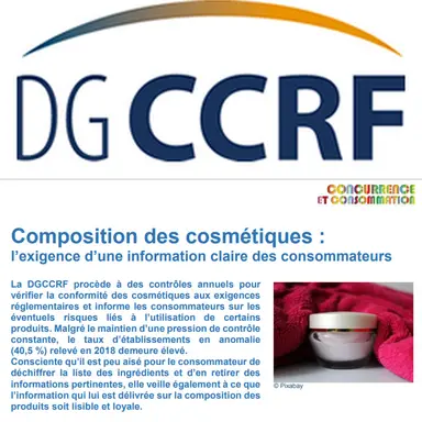 DGCCRF : Publication des résultats des enquêtes cosmétiques 2018