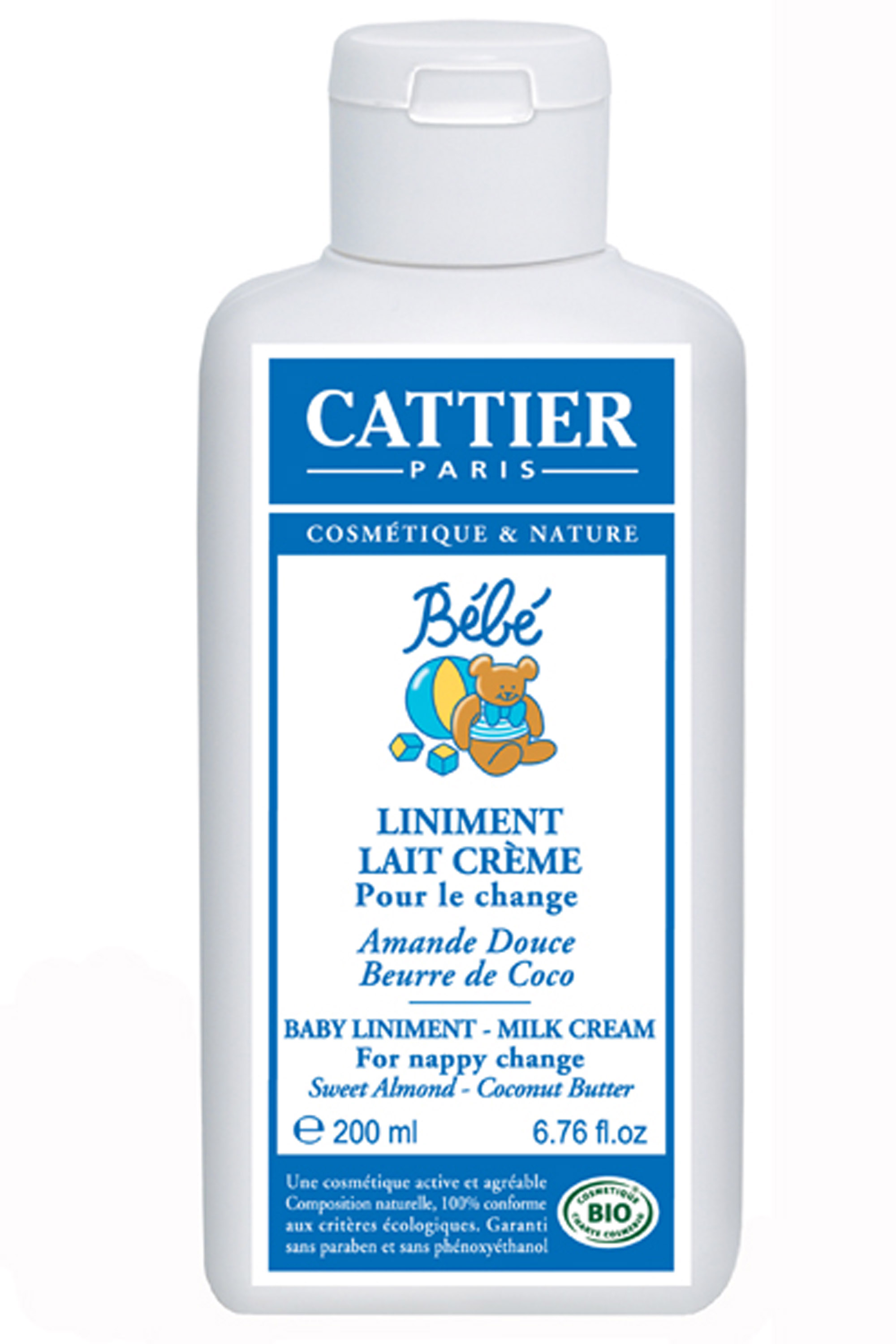 CATTIER BÉBÉ LINIMENT LAIT NETTOYANT POUR LE CHANGE 200 ML sur Mapa