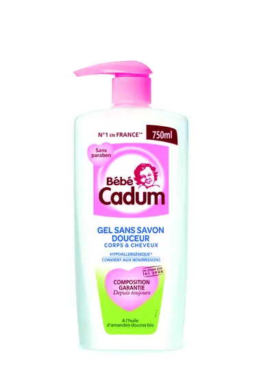 Gel Sans Savon Corps & Cheveux (750 ml) - Bébé Cadum - Toilette -  Index des produits cosmétiques - CosmeticOBS - L'Observatoire des Produits  Cosmétiques