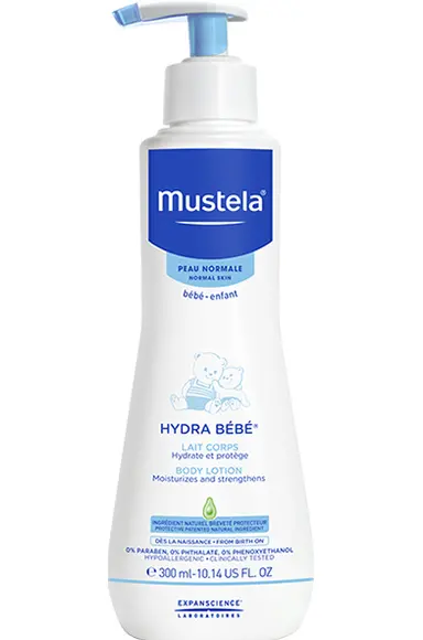 Hydra Bébé Lait corps 300 ml - Mustela - Mustela Bébé-Enfant / Peau normale  - Index des produits cosmétiques - CosmeticOBS - L'Observatoire des Produits  Cosmétiques