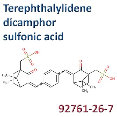 Terephthalylidene dicamphor sulfonic acid