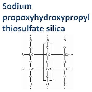 Sodium propoxyhydroxypropyl thiosulfate silica