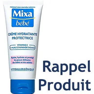 Rappel d’une crème hydratante de la marque Mixa Bébé