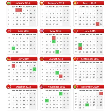 L'agenda cosmétique 2019