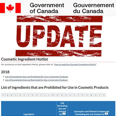 Modification de la Liste critique des ingrédients cosmétiques
