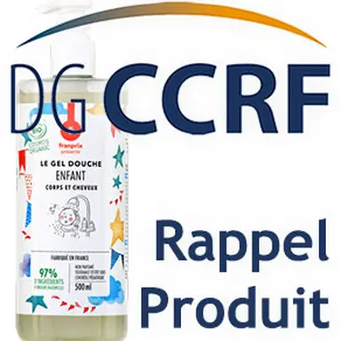 Rappel d'un gel douche pour enfant de la marque Franprix
