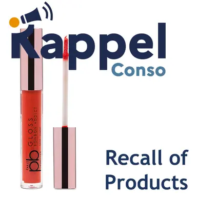 Rappel d'un gloss de la marque PB Cosmetics