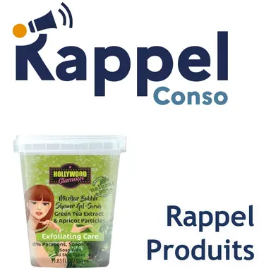 Rappel d'une gelée de douche de la marque Hollywood Glamour