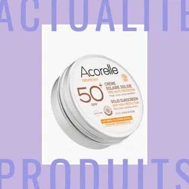 La première crème solaire solide SPF 50+ certifiée bio d’Acorelle
