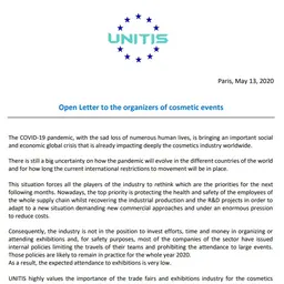 Lettre ouverte d'UNITIS aux organisateurs d'événements cosmétiques