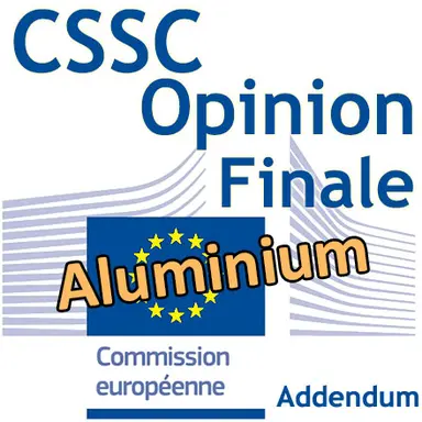 Addendum à l'Opinion du CSSC sur l'aluminium : version finale