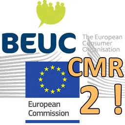Drapeau Commission européenne et Logo du BEUC