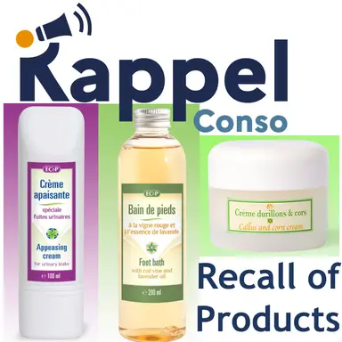 Rappel de trois produits cosmétiques de la marque Europe cosmétique et parfums