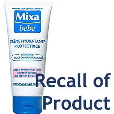 Rappel d’une crème hydratante de la marque Mixa Bébé